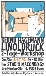 Promo für Linoldruck-Workshop Bernd Hagemann